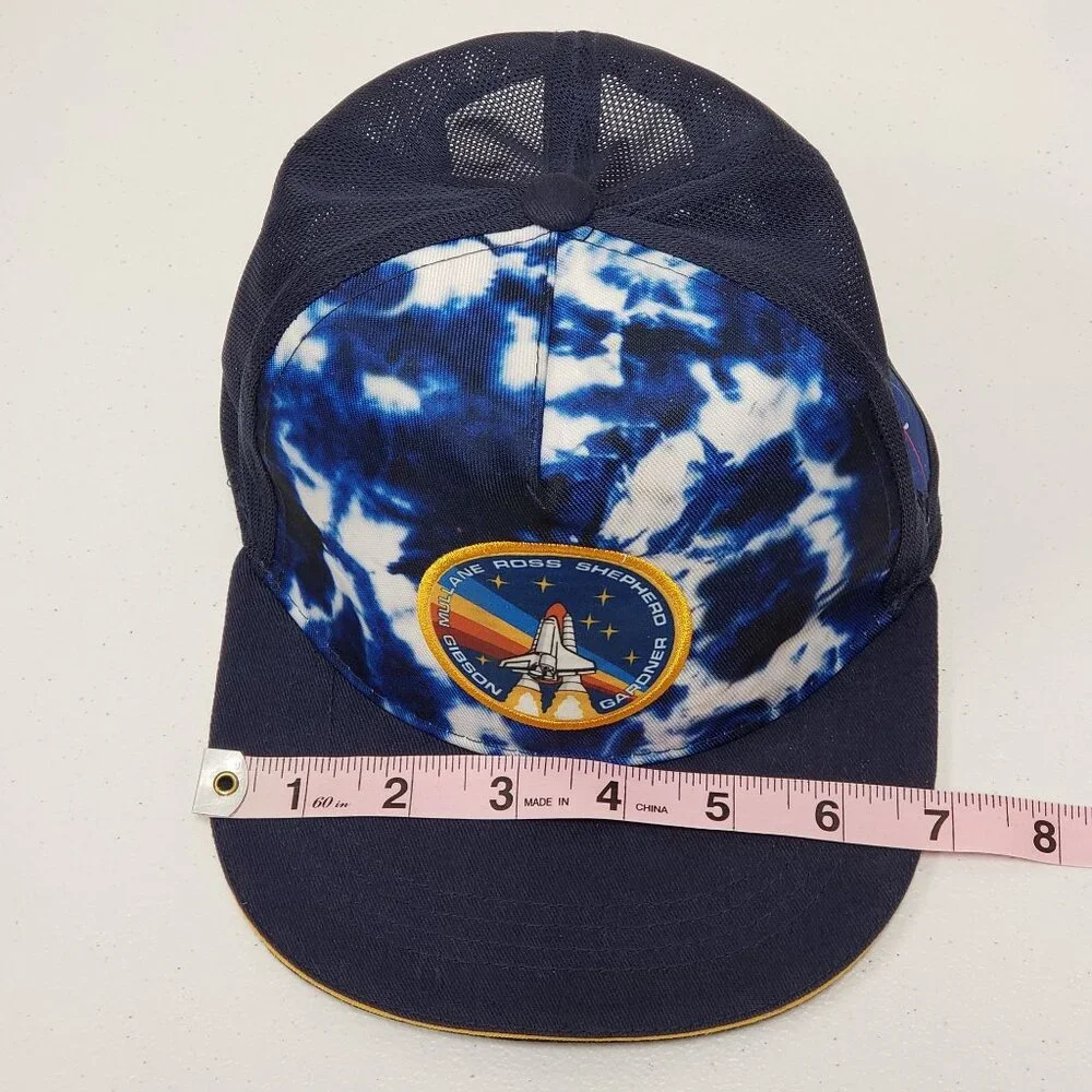 NASA Space Shuttle Blue Tie Dye Mesh Snapback Cap Hat Youth Size